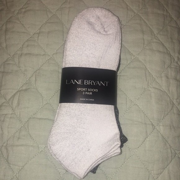 LANE BRYANT 3-Pair  Metallic Sport Socks NWT - Picture 2 of 7
